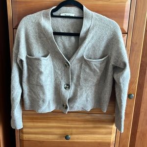 Madewell Taupe Button-Front Cardigan